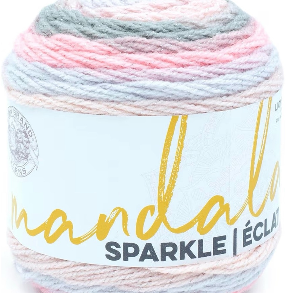 Two Mandala Sparkle Multicolor Light weight self-striping yarn Lion Brand